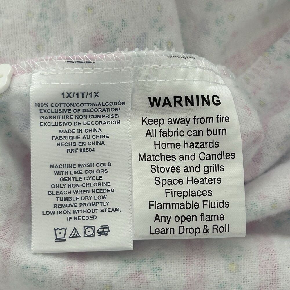 Lanz of Salzburg Floral Flannel Nightgown 1X Lace Rosey Tyrolean Pattern Cottage - Picture 11 of 12